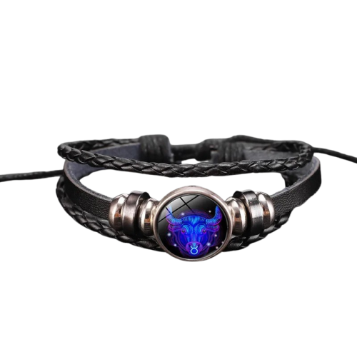 Skorzana-bransoletka-z-neonowym-Znakiem-Zodiaku-byk.png