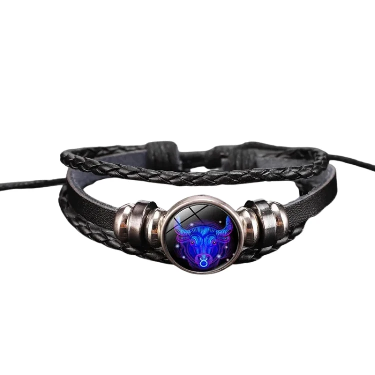 Skorzana-bransoletka-z-neonowym-Znakiem-Zodiaku-byk.png