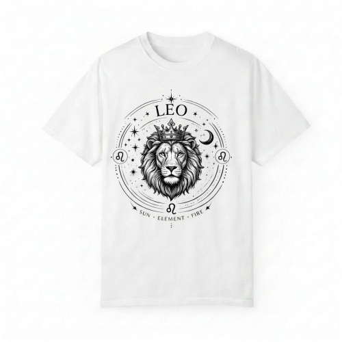 biała koszulka znak zodiaku lew.png