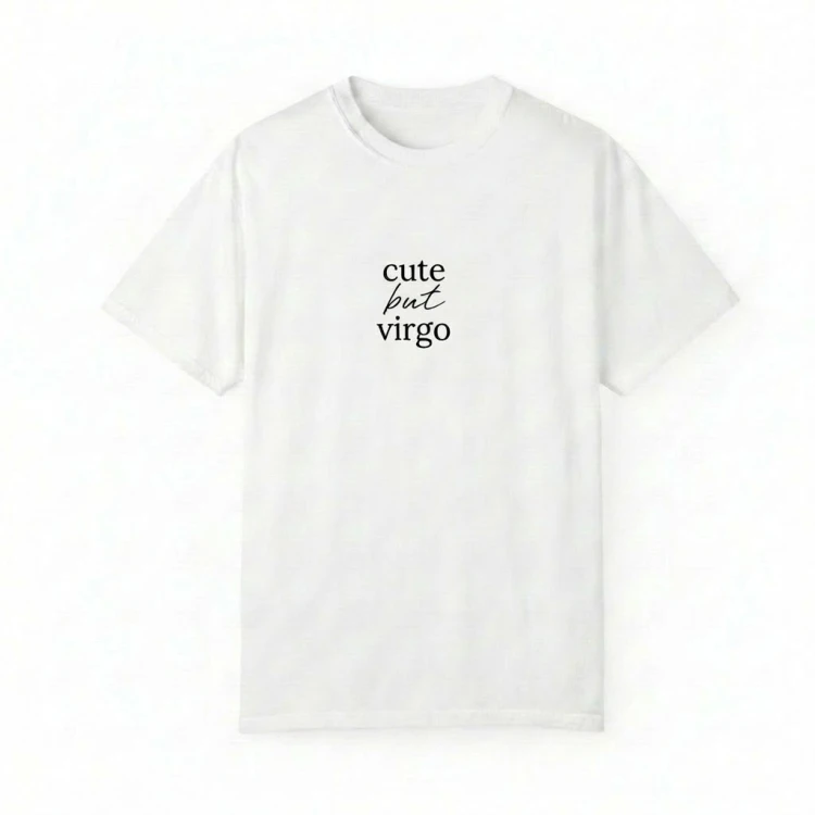 biały t-shirt cute but virgo.png