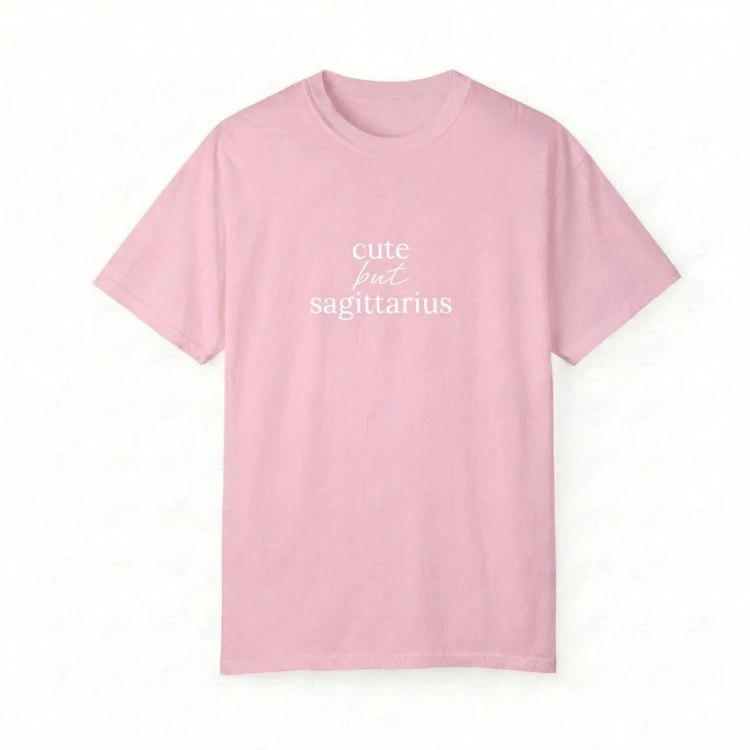 różowy t-shirt cute but sagittarius.png