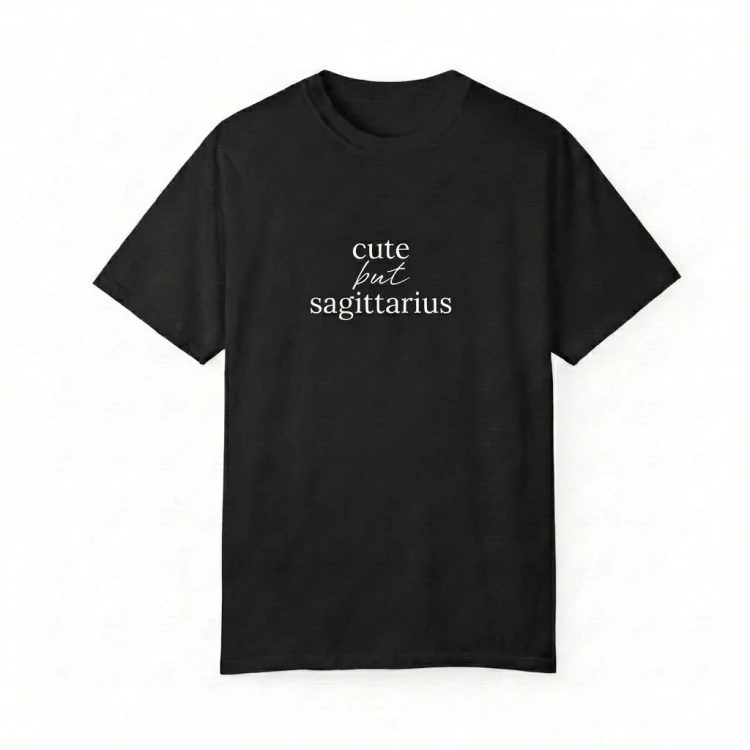 czarny t-shirt cute but sagittarius.png
