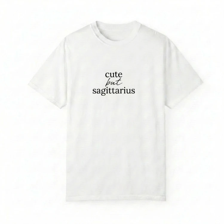 biały t-shirt cute but sagittarius.png