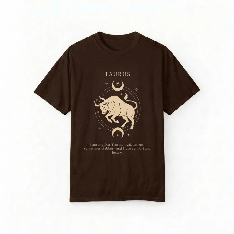 brązowy t-shirt znak zodiaku byk.png