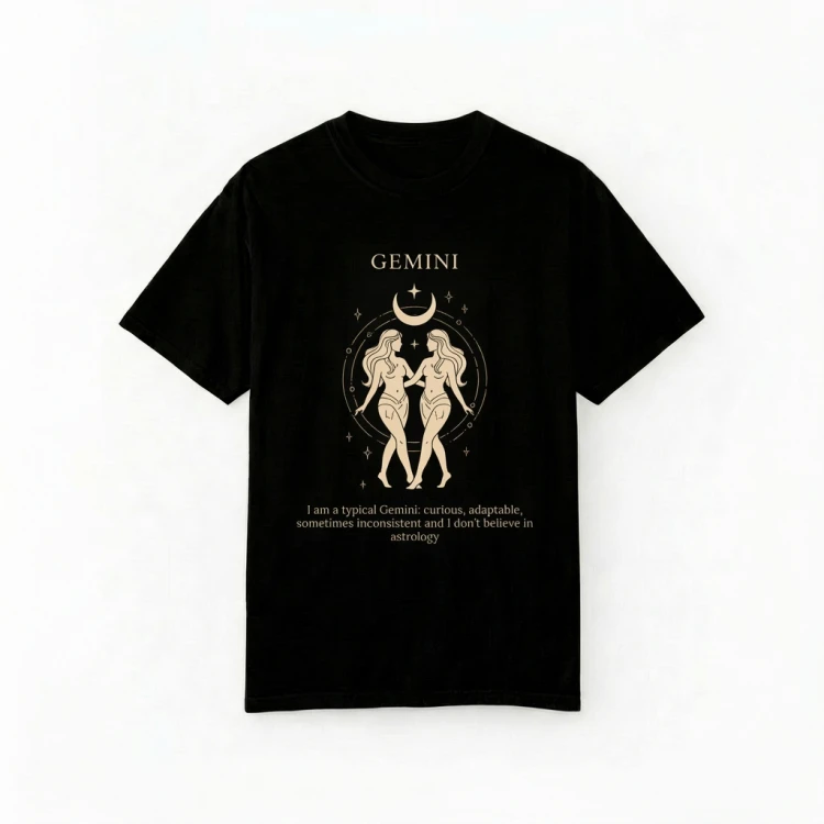 czarny t-shirt znak zodiaku bliźnięta.png
