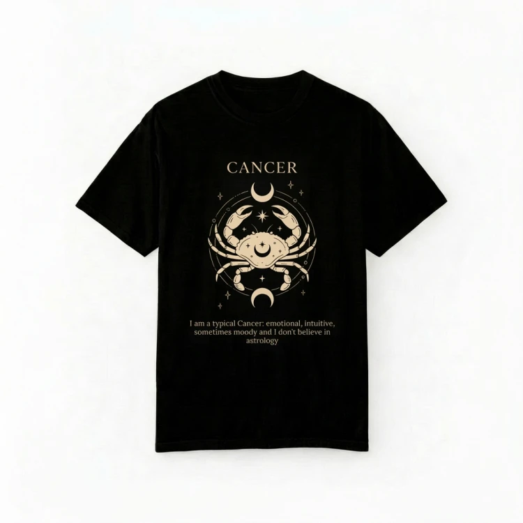 czarny t-shirt znak zodiaku rak.png