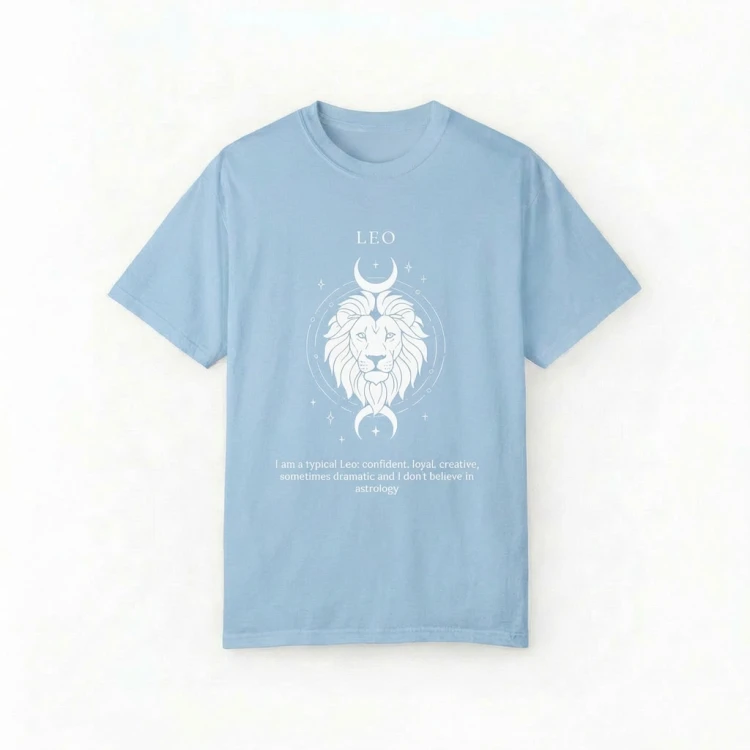 niebieski t-shirt znak zodiaku lew.png