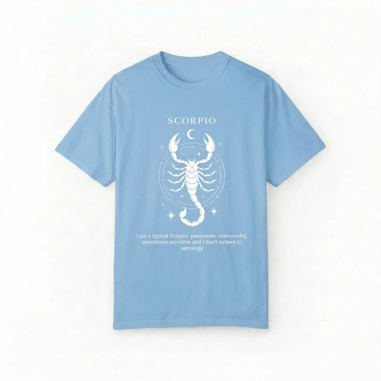 niebieski t-shirt znak zodiaku skorpion.png