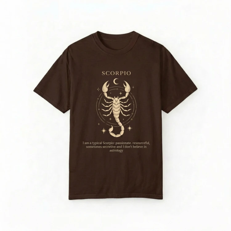 brązowy t-shirt znak zodiaku skorpion.png