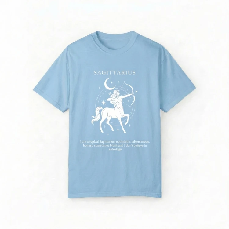 niebieski t-shirt znak zodiaku strzelec.png