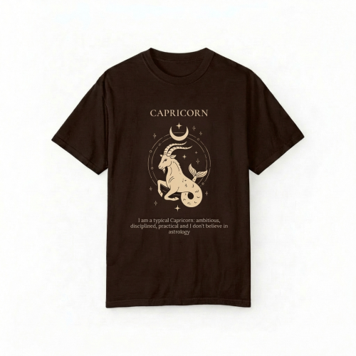 brązowy t-shirt znak zodiaku koziorożec.png