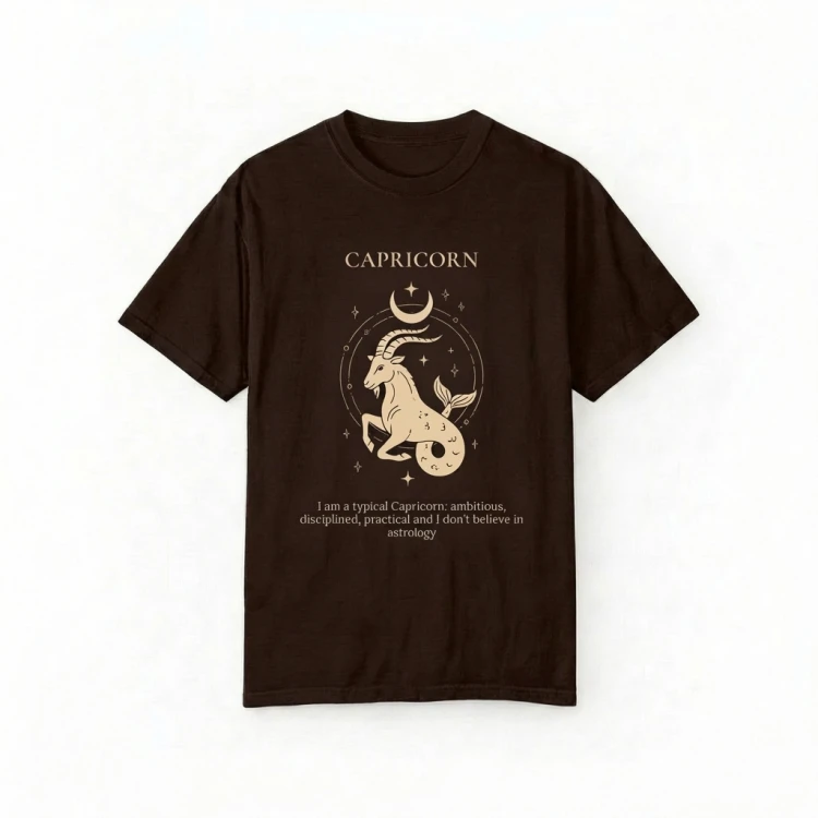 brązowy t-shirt znak zodiaku koziorożec.png