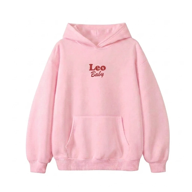 Różowa Bluza bawełniana z kapturem leo baby.png
