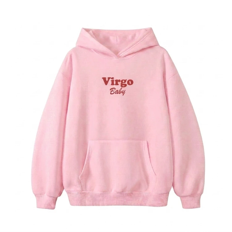 Różowa Bluza bawełniana z kapturem virgo baby.png
