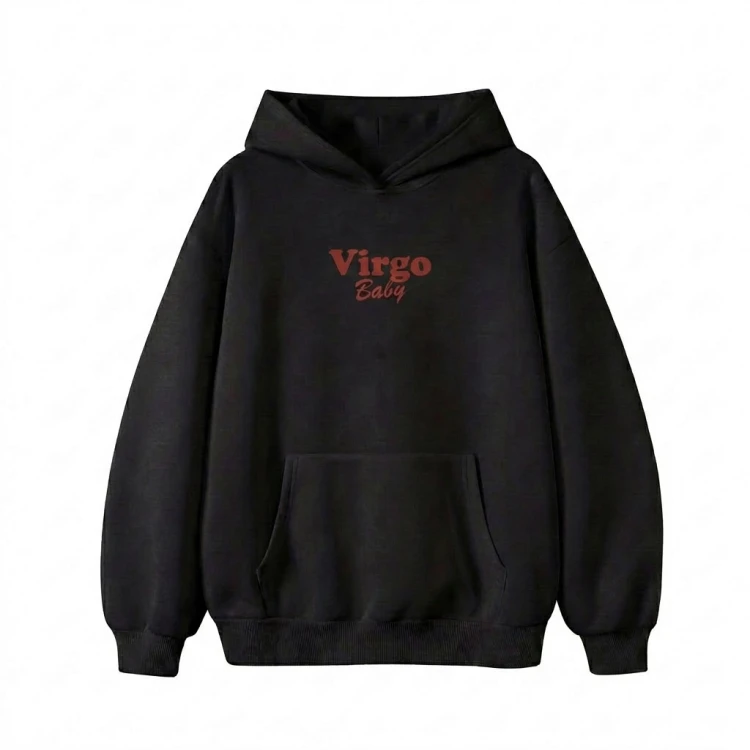 Czarna Bluza bawełniana z kapturem virgo baby.png