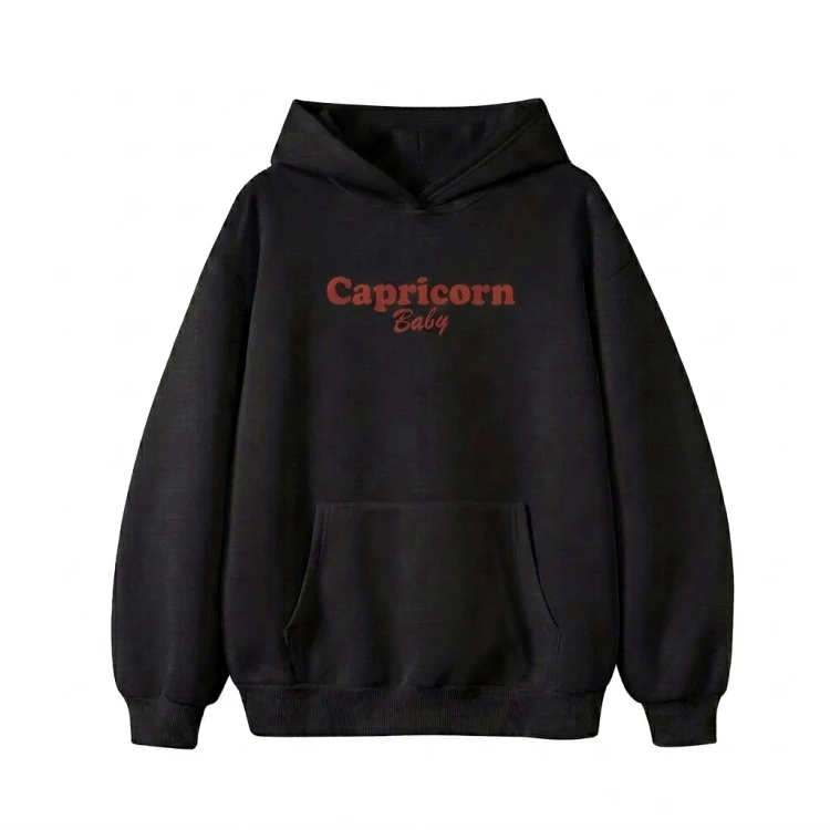 Czarna Bluza bawełniana z kapturem capricorn baby.png